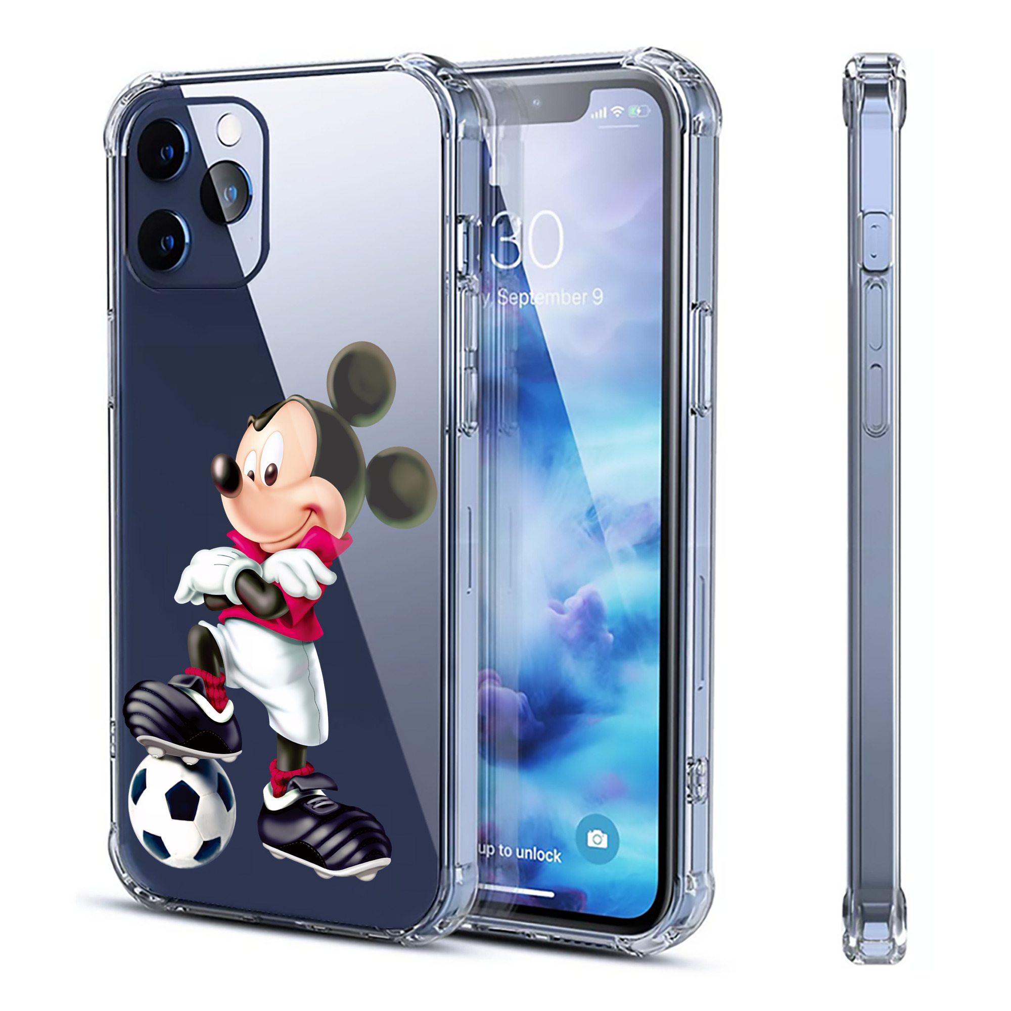 （画像用） ミッキーマウス Mickey Mouse 【iPhone 12シリーズ対応】透明スマホケース（クリアソフトケース）